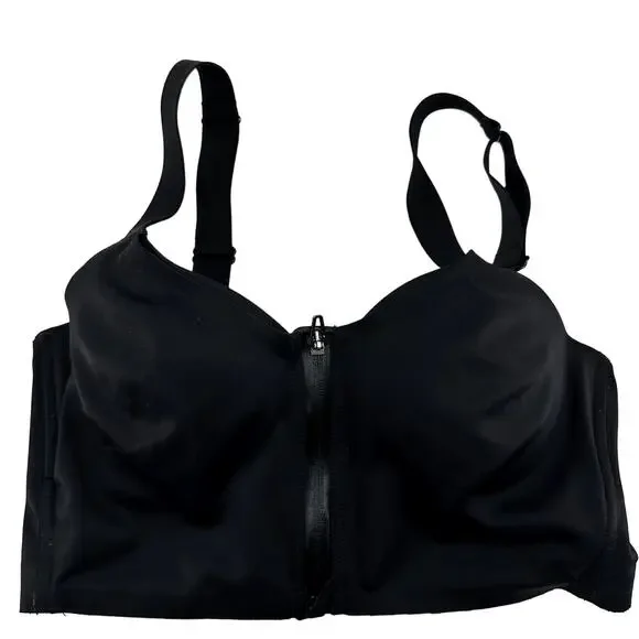 Victoria's Secret Knockout Front-Close Sports Bra Zip Up Padded Black 34C - Picture 2 of 9